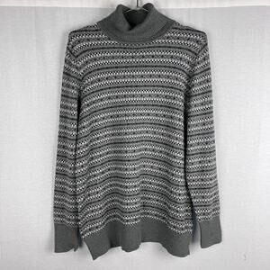 L.L. Bean Sweater Fair Isle Nordic Turtleneck Cabin Winter Granola Girl Grandpa